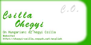 csilla ohegyi business card